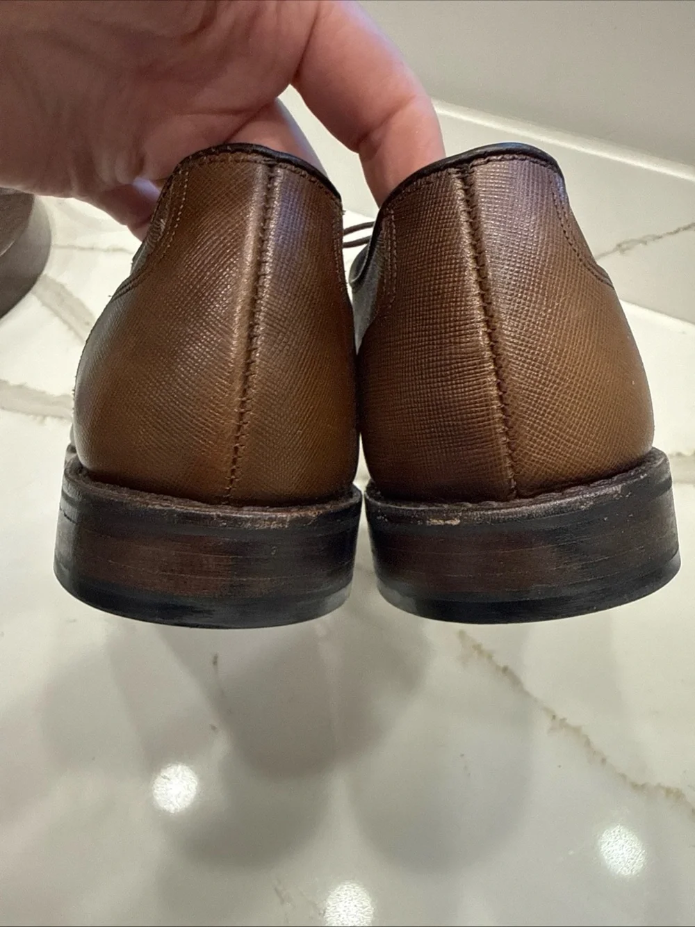 Allen Edmonds Park Avenue Brown Soffiano Cap-Toe Oxford Dress Shoes Sz 9 D